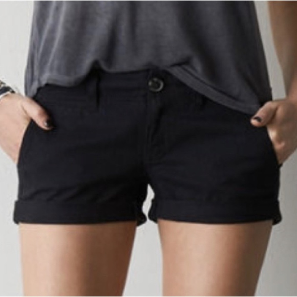 AEO Twill Super Stretch MIDI Black Shorts - Size: 10 (Pair B)